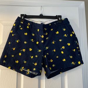 J.Crew shorts with lemons, size 6, 3 1/2 inch inseam